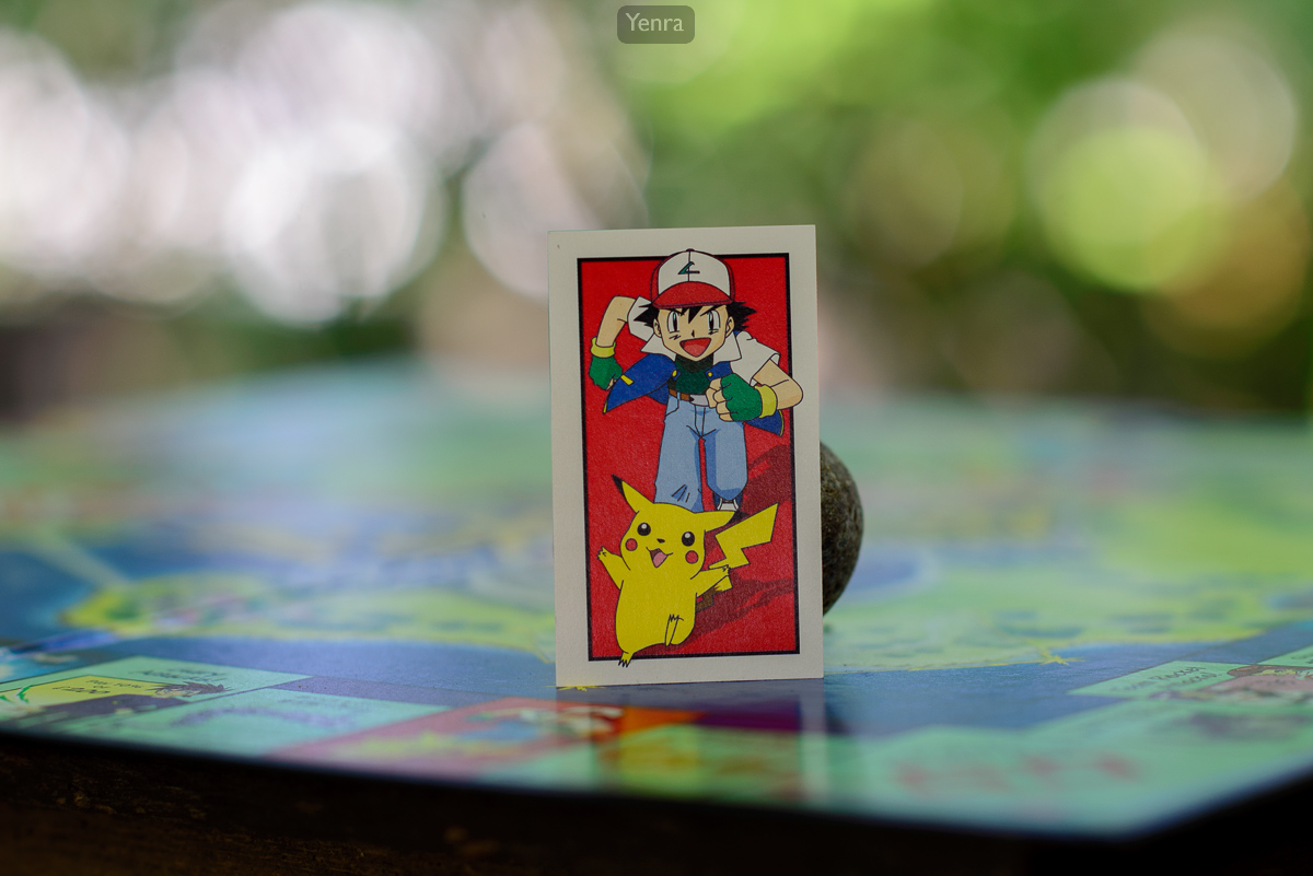 Pokemon Monopoly Card with Ash and Pikachu